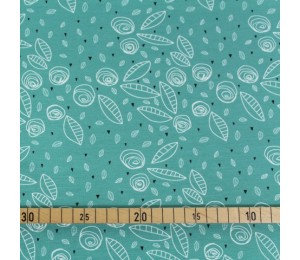 Biojersey - Vintage Roses türkis